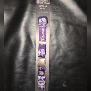 NFL Vikings Purple Pet Collar with Metal Hardware